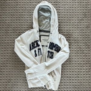 Abercrombie & Fitch white sweatshirt hoodie jacket